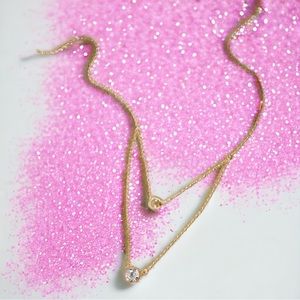 EUC Marlyn Schiff Double Layered Gold Tone Necklace